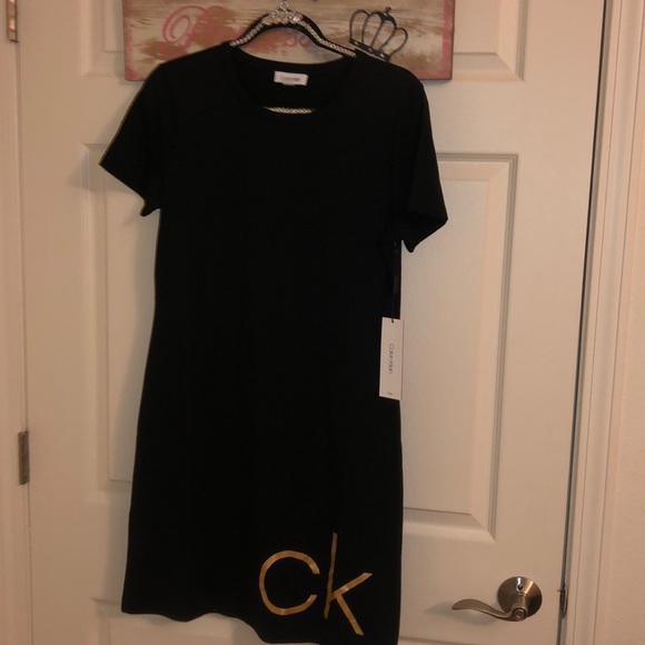 👚 NWT 💋Calvin Klein👗Sz. Sm👩🏼 Crew logo dress - Picture 2 of 8
